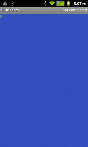 Opening screen of BlueTerm App